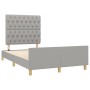 Estructura de cama con cabecero tela gris claro 120x190 cm de , Camas y somieres - Ref: Foro24-3270534, Precio: 174,31 €, Des...