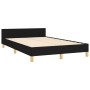 Estructura de cama con cabecero tela negro 120x190 cm