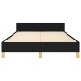 Estructura de cama con cabecero tela negro 120x190 cm