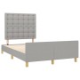 Bed frame with headboard light gray fabric 120x190 cm by , Beds and slatted bases - Ref: Foro24-3270541, Price: 174,99 €, Dis...