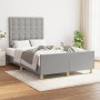 Bed frame with headboard light gray fabric 120x190 cm by , Beds and slatted bases - Ref: Foro24-3270541, Price: 174,99 €, Dis...