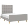 Bed frame with headboard light gray fabric 120x190 cm by , Beds and slatted bases - Ref: Foro24-3270541, Price: 174,99 €, Dis...