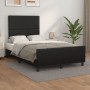 Estructura cama con cabecero cuero sintético negro 120x190 cm