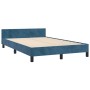 Estructura cama con cabecero terciopelo azul oscuro 120x190 cm
