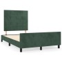 Estructura cama con cabecero terciopelo verde oscuro 120x190 cm