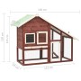 Solid white fir and mocha wood hutch 140x63x120 cm by vidaXL, Cages and habitats for small animals - Ref: Foro24-170870, Pric...