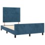 Dark blue velvet bed frame with headboard 120x190 cm by , Beds and slatted bases - Ref: Foro24-3270588, Price: 168,37 €, Disc...