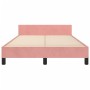 Bed frame with pink velvet headboard 120x190 cm by , Beds and slatted bases - Ref: Foro24-3270595, Price: 165,99 €, Discount: %