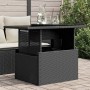 Gartentisch Glasoberfläche PE Rattan schwarz 100x55x73 cm von , Gartentische - Ref: Foro24-365970, Preis: 113,34 €, Rabatt: %