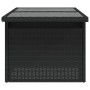 Garden table glass surface PE rattan black 100x55x73 cm by , Garden tables - Ref: Foro24-365970, Price: 111,99 €, Discount: %