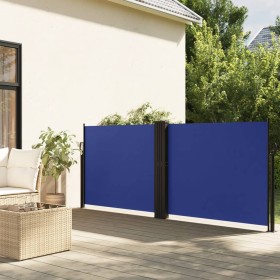 Blue retractable side awning 100x1000 cm by , Umbrellas - Ref: Foro24-4004686, Price: 107,31 €, Discount: %