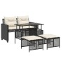 4-teiliges Gartensofa-Set mit Kissen aus schwarzem Glas-PE-Rattan von , Modulare Sofas für den Außenbereich - Ref: Foro24-368...