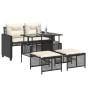 4-teiliges Gartensofa-Set mit Kissen aus schwarzem Glas-PE-Rattan von , Modulare Sofas für den Außenbereich - Ref: Foro24-368...