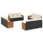 Gartensofa-Set 12-teilig mit schwarzen synthetischen Rattankissen von , Gartensets - Ref: Foro24-3259914, Preis: 954,59 €, Ra...