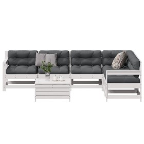 7-piece garden furniture set with solid white pine wood cushions by , Garden sets - Ref: Foro24-3250901, Price: 683,98 €, Dis...