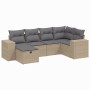 Gartensofa-Set mit beigem Kissenmix, 6-teilig, PE-Rattan von , Gartensets - Ref: Foro24-3264415, Preis: 434,91 €, Rabatt: %