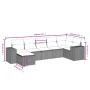 7-piece garden sofa set with gray PE rattan cushions by , Garden sets - Ref: Foro24-3264436, Price: 487,90 €, Discount: %