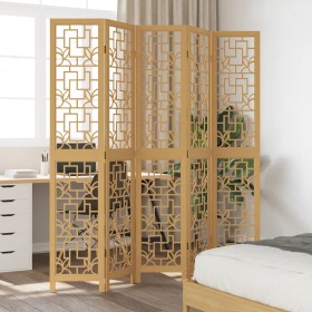 5-panel partition screen solid brown paulownia wood by , Room dividers - Ref: Foro24-358871, Price: 120,99 €, Discount: %