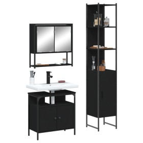 Black plywood 3-piece bathroom furniture set by , Bathroom furniture - Ref: Foro24-3214675, Price: 214,99 €, Discount: %