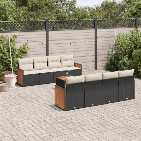 8-teiliges Gartensofa-Set und schwarze synthetische Rattankissen von , Gartensets - Ref: Foro24-3259900, Preis: 587,64 €, Rab...