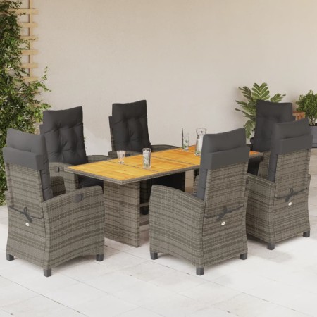 Garden dining set 7 pieces and gray synthetic rattan cushions by , Garden sets - Ref: Foro24-3212938, Price: 1,00 €, Discount: %