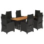 7-piece garden dining set and black synthetic rattan cushions by , Garden sets - Ref: Foro24-3212707, Price: 937,67 €, Discou...