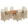 Set comedor de jardín 7 pzas con cojines ratán sintético beige de , Conjuntos de jardín - Ref: Foro24-3212713, Precio: 942,44...