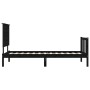 Black solid wood bed frame with headboard by vidaXL, Beds and slatted bases - Ref: Foro24-3193370, Price: 133,04 €, Discount: %