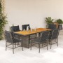 Garden dining set 7 pieces and gray synthetic rattan cushions by , Garden sets - Ref: Foro24-3212074, Price: 789,96 €, Discou...