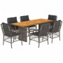 Set comedor jardín 7 pzas y cojines ratán sintético gris de , Conjuntos de jardín - Ref: Foro24-3212074, Precio: 789,96 €, De...