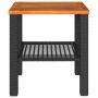 Mesa de jardín ratán sintético madera acacia negro 40x40x42 cm de , Mesas de jardín - Ref: Foro24-366263, Precio: 47,24 €, De...