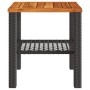 Mesa de jardín ratán sintético madera acacia negro 40x40x42 cm de , Mesas de jardín - Ref: Foro24-366263, Precio: 47,24 €, De...