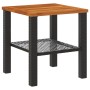 Mesa de jardín ratán sintético madera acacia negro 40x40x42 cm de , Mesas de jardín - Ref: Foro24-366263, Precio: 47,24 €, De...