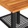 Mesa de jardín ratán sintético madera acacia negro 40x40x42 cm de , Mesas de jardín - Ref: Foro24-366263, Precio: 47,24 €, De...