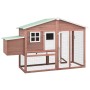 Chicken coop with nesting box solid mocha and white fir wood by vidaXL, Cages and habitats for small animals - Ref: Foro24-17...