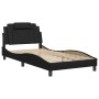 Bed frame with LED lights black synthetic leather 100x200 cm by , Beds and slatted bases - Ref: Foro24-3214001, Price: 146,16...