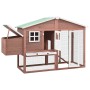 Chicken coop with nesting box solid mocha and white fir wood by vidaXL, Cages and habitats for small animals - Ref: Foro24-17...