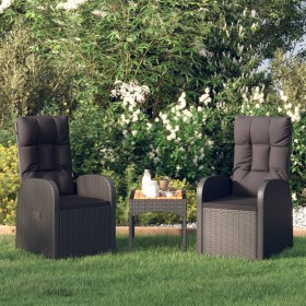 Sillones de jardín reclinables con cojines 2 uds ratán PE negro de , Sillas de jardín - Ref: Foro24-319545, Precio: 287,13 €,...