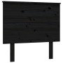 Black solid wood bed frame with headboard by vidaXL, Beds and slatted bases - Ref: Foro24-3193370, Price: 133,04 €, Discount: %