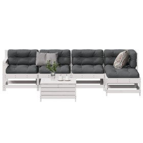 6-piece garden furniture set with solid white pine wood cushions by , Garden sets - Ref: Foro24-3250981, Price: 547,99 €, Dis...