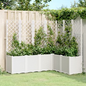 Planter with white PP trellis 160x120x140 cm by , Pots and planters - Ref: Foro24-367879, Price: 276,99 €, Discount: %