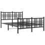 Bed frame with headboard and footboard black metal 120x190 cm by , Beds and slatted bases - Ref: Foro24-376339, Price: 118,99...