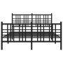 Bed frame with headboard and footboard black metal 120x190 cm by , Beds and slatted bases - Ref: Foro24-376339, Price: 118,99...