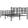 Bed frame with headboard and footboard black metal 120x190 cm by , Beds and slatted bases - Ref: Foro24-376339, Price: 118,99...