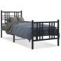 Estructura de cama con cabecero y estribo metal negro 75x190 cm de , Camas y somieres - Ref: Foro24-376332, Precio: 76,29 €, ...