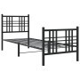 Bed frame with headboard and black metal footboard 75x190 cm by , Beds and slatted bases - Ref: Foro24-376332, Price: 76,29 €...