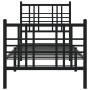 Bed frame with headboard and black metal footboard 75x190 cm by , Beds and slatted bases - Ref: Foro24-376332, Price: 76,29 €...