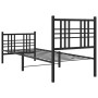 Bed frame with headboard and black metal footboard 75x190 cm by , Beds and slatted bases - Ref: Foro24-376332, Price: 76,29 €...