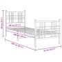 Bed frame with headboard and black metal footboard 75x190 cm by , Beds and slatted bases - Ref: Foro24-376332, Price: 76,29 €...