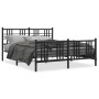 Estructura de cama cabecero y estribo metal negro 160x200 cm de , Camas y somieres - Ref: Foro24-376345, Precio: 131,27 €, De...